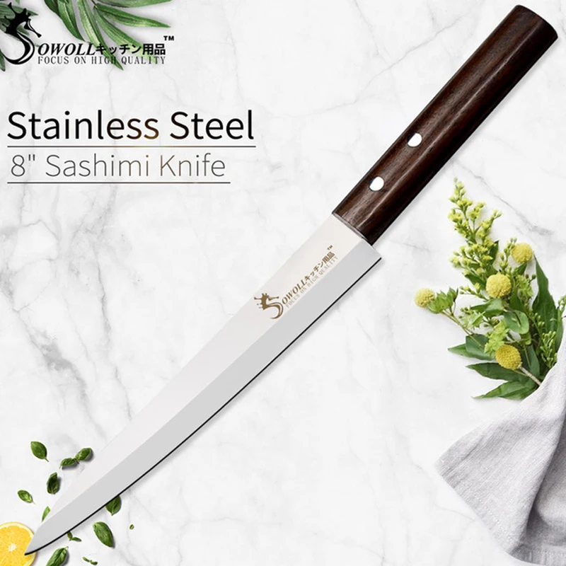 

Japanese Sashimi Knife 8 Inch Ultra-thin Filleting Knives Salmon Sushi Raw Fish Slicing Knife Stainless Steel Kitchen Knives