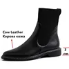 FEDONAS Fashion Women Genuine Leather Knitting Ankle Boots Winter New High Heels Party Night Club Shoes Woman Chelsea Boots ► Photo 3/6
