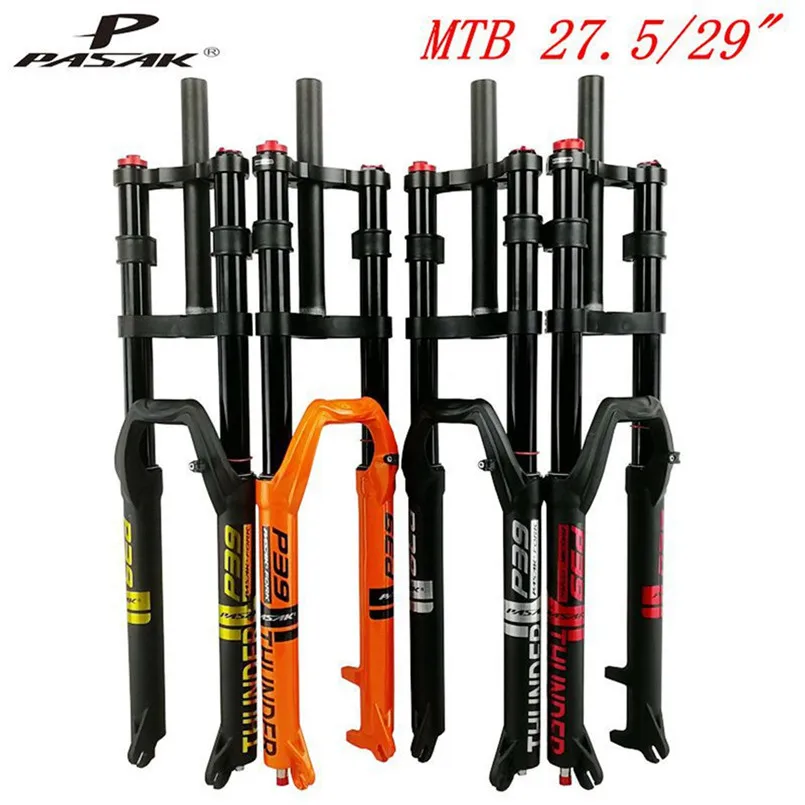 

PASAK MTB Mountain Bike Gas Fork Pneumatic Shoulder Control Suspension Fork 27.5/29inch Damping Spring Disc Brake Fork