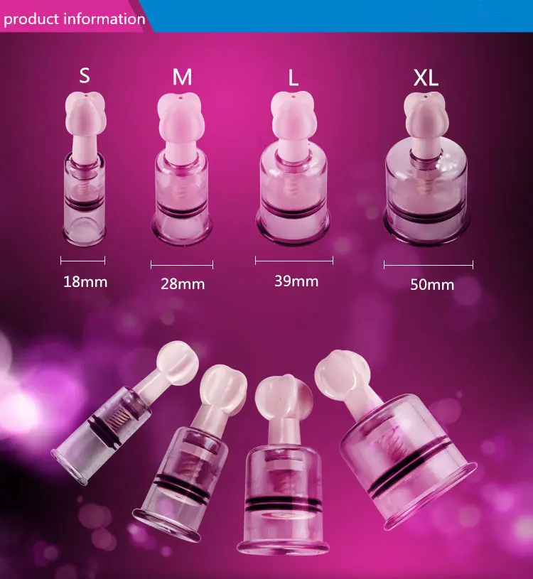 Breast Nipple Sucker Clitoris Massager Nipple Clamps Pump Breast Enlarger Vibrating Sex Adults Toys For Women 4 Sizes