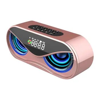 

Double Horn Digital Button Speaker Colorful Lights Tf Card Support Led Flash Wireless Loudspeaker Fm Radio Alarm Clock