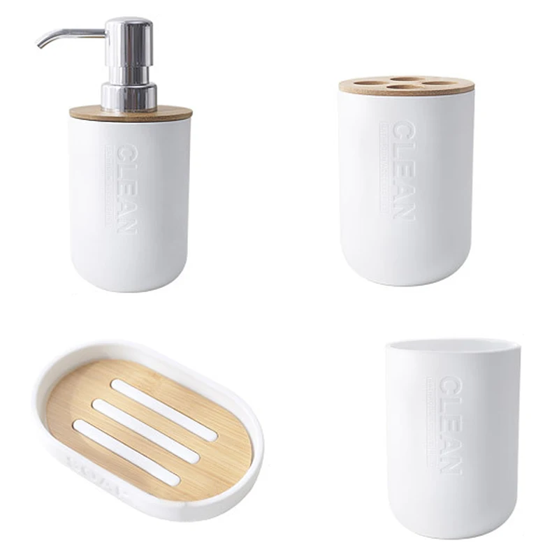 

Bamboo Wooden Soap Box Soap Holder Bathroom Accessories Bathroom Toothpaste Rack Mouthwash Cup Toothbrush Holder Bathroom Wash S