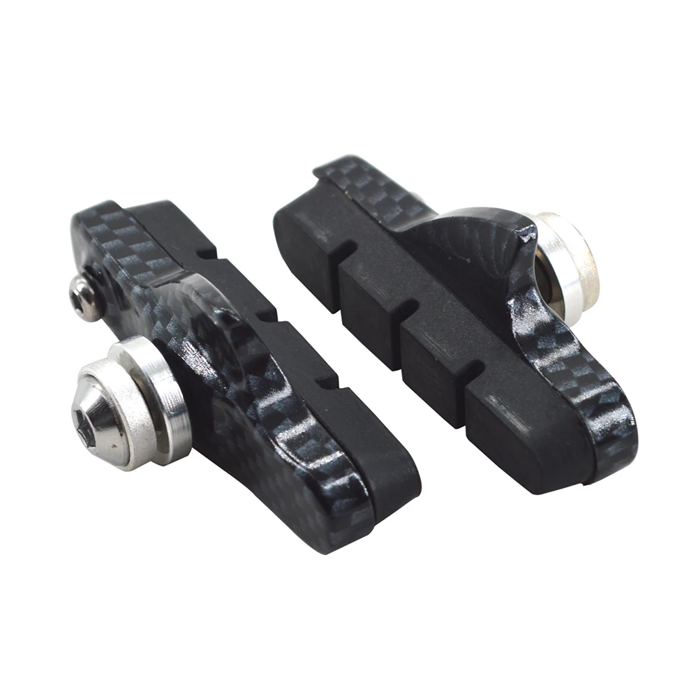 

SKOVAT 1 Pair Road Bicycle Bike Brake Pads Durable C-brake Shoes Cycle Brake Pads for Alloy Rims Black Red Silver