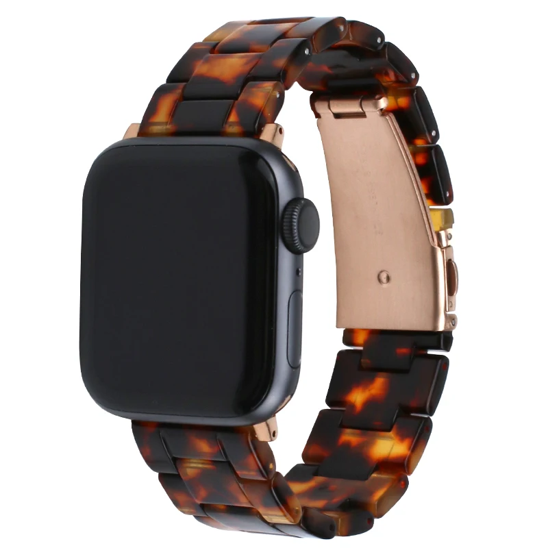 Ювелирный Браслет из полимерного материала, черепаховый ремешок для Apple Watch, ремешок 38 мм, 40 мм, 42 мм, 44 мм для Apple iWatch, ремешок серии 2, 3, 4, 5