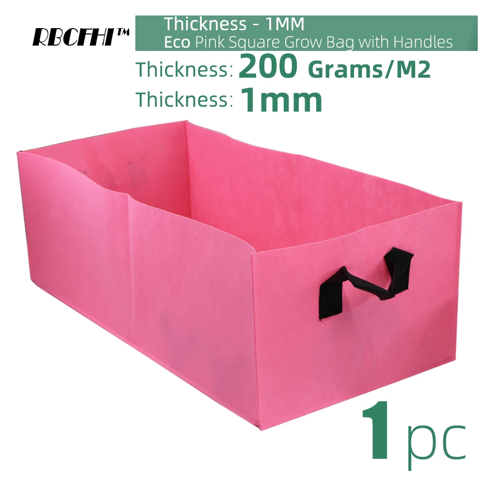 RBCFHI 6 Colors 6 Sizes 1MM Thickness Square Fabric Grow Bags Economic Pots with Handles Garden Planting Containers for Flowers decorative indoor flower pots Flower Pots & Planters