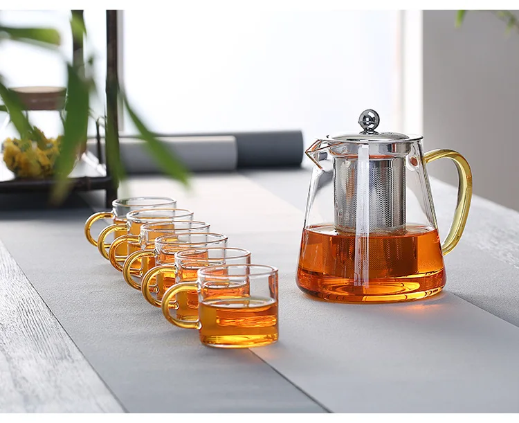 Borosilicate High-temperature Resistant Glass Small Teacup Color to with Handle Heat-resistant Glass Cup Teacup Transparent Kung