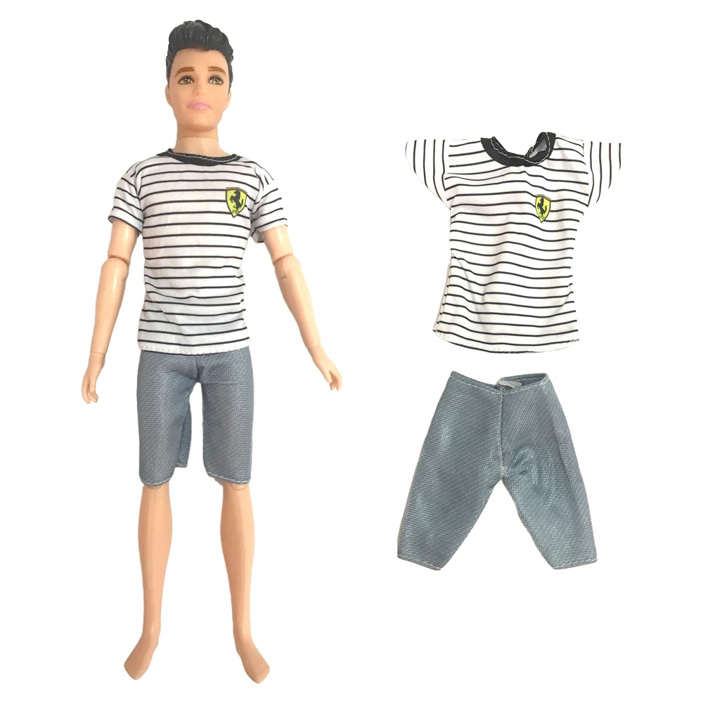 Nk 1 Set 30Cm Prince Daily Casual Handmade Clothes Shorts Suit For Barbie Doll Accessori Boy Friend For Ken Doll Girl Gift Toy