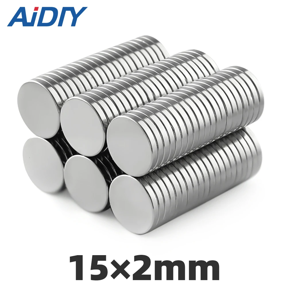 

AIDIY 30/50/100pcs 15x2mm Neodymium disc magnets Super strong powerful Mini Small Round Rare Earth Magnetic magnet 15mm * 2 mm