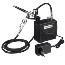 DOERSUPP – Kit de compresseur d'air à double Action, pompe 0.3mm, pistolet de pulvérisation pour ongles, modèle aérographe gâteau peinture de chaussures de voiture