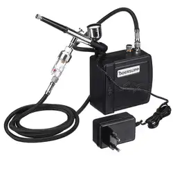 DOERSUPP – Kit de compresseur d'air à double Action, pompe 0.3mm, pistolet de pulvérisation pour ongles, modèle aérographe gâteau peinture de chaussures de voiture 