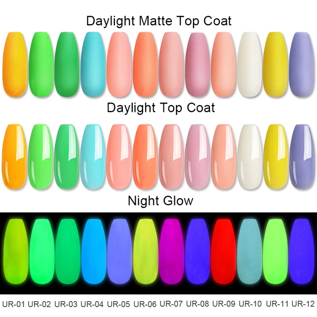 UR SUGAR Luminous Nail Gel Glow In Dark Fluorescent Neon UV LED Semi Permanent Soak Off Gel Varnish Lighting In Night Nail Art 2