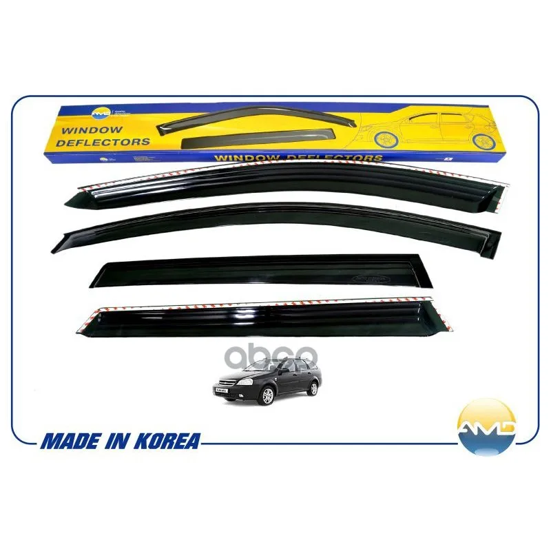 Комплект Дефлекторов Окон Black, 4шт.Chevrolet Lacetti Wagon 04 AMD арт. AMD.DK245
