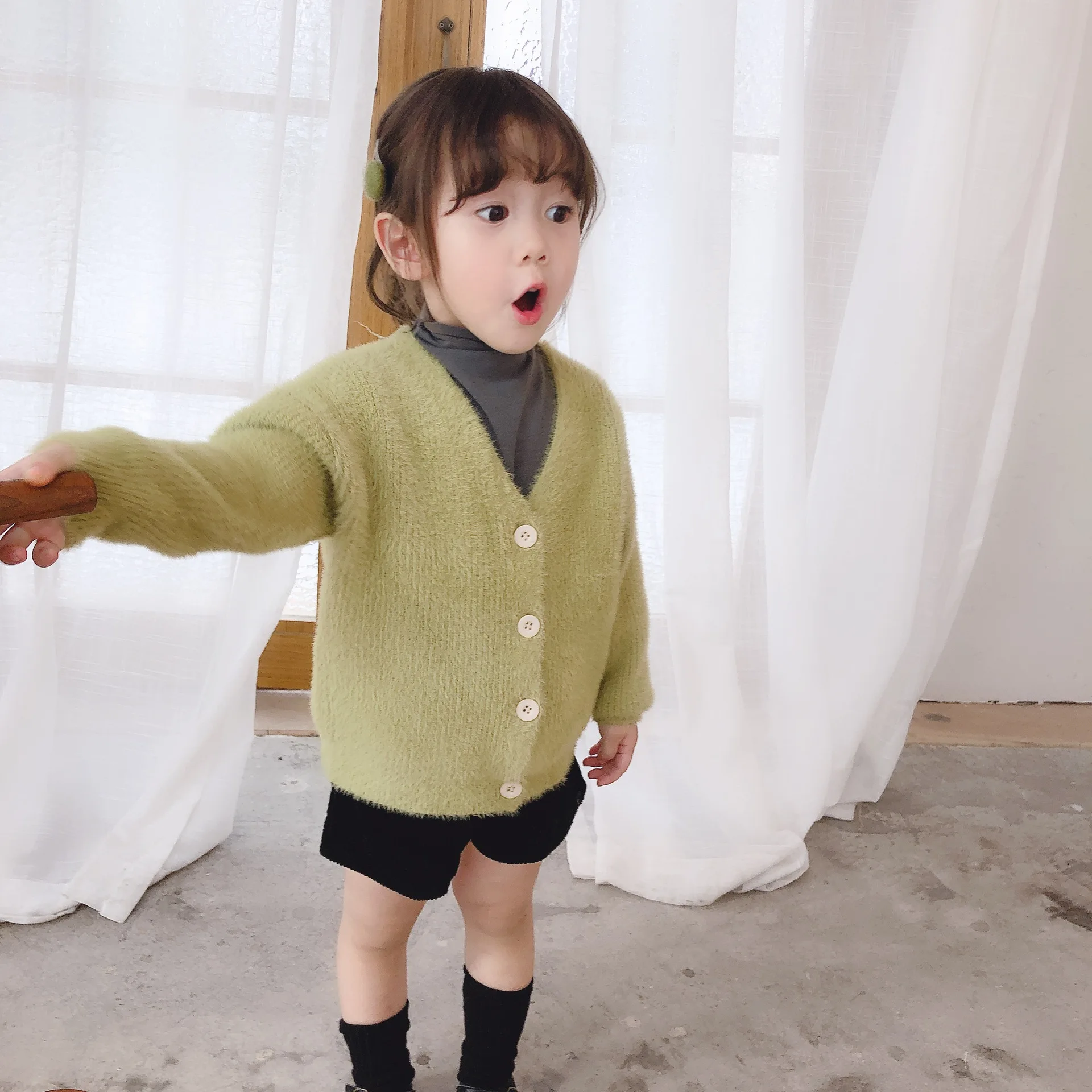 Теплый кардиган-пальто для детей 1-6 лет, пальто, вязаные свитера для маленьких девочек, куртки, детская верхняя одежда