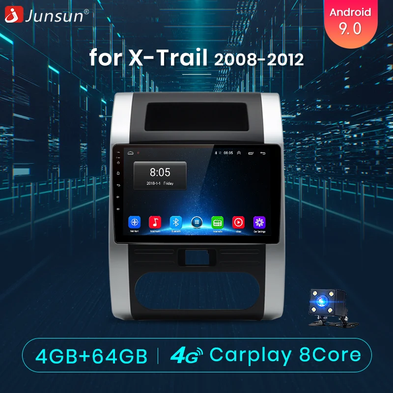 Junsun 4G + 64G CarPlay DSP Android 8 1 автомобильный Радио Мультимедиа стерео плеер gps Navi 2Din для