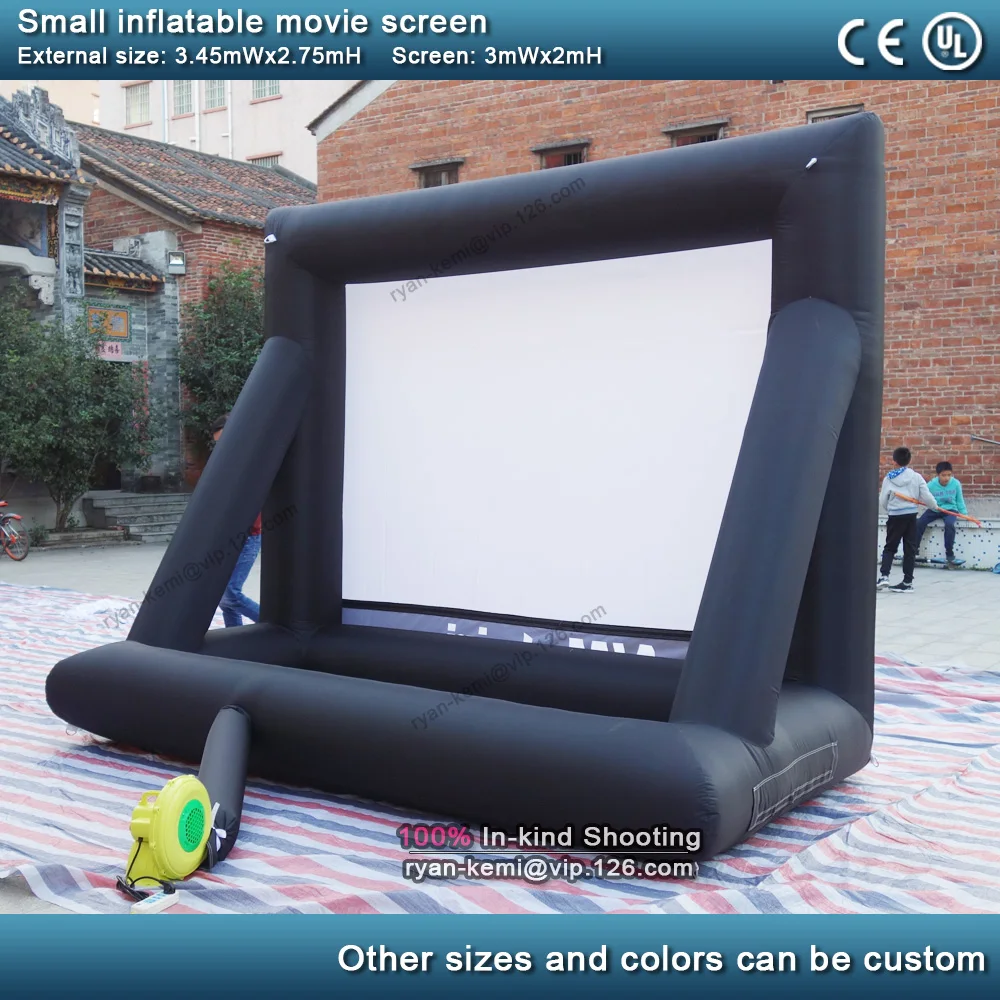 12ft экран 3.45mWx2.75mH маленький надувной киноэкран передняя задняя проекция Портативный надувная пленка экран наружное Кино ТВ