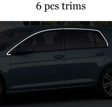 Накладки на окна автомобиля из нержавеющей стали для volkswagen golf mk7 2013 golf 7 - Цвет: 6 pcs trims