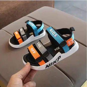 

2020 New Summer Children Sandals for Boys Flat Beach Shoes Kids Sports Casual Student Leather Sandals Soft Non-slip Fashion Wild