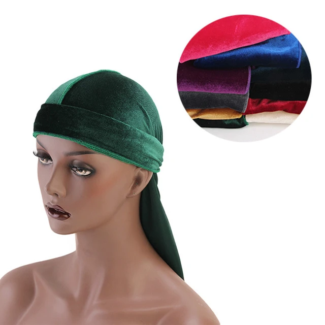 Tecido De Veludo Superior Durag Acessórios Para O Cabelo Bonnet