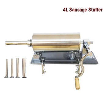 

4L Horizontal Sausage Stuffer Filler Stainless Steel Homemade Table Sausage Maker Kitchen Tool Meat Processor Sausage Maker
