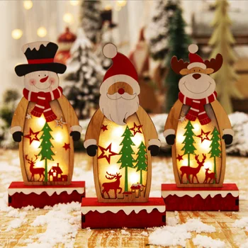 

Christmas Wooden Reindeer Christmas Wooden Decoration Christmas Glowing Ornament Creative Luminous LED Lights Hotel Shop
