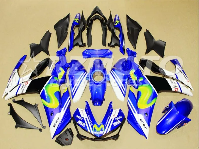 white black blue 4 подарки ABS литьевая форма мотоцикл Обтекатели подходит для YAMAHA R3 R25- 15-19 Кузов Набор на заказ Белый Синий Черный - Цвет: white black blue