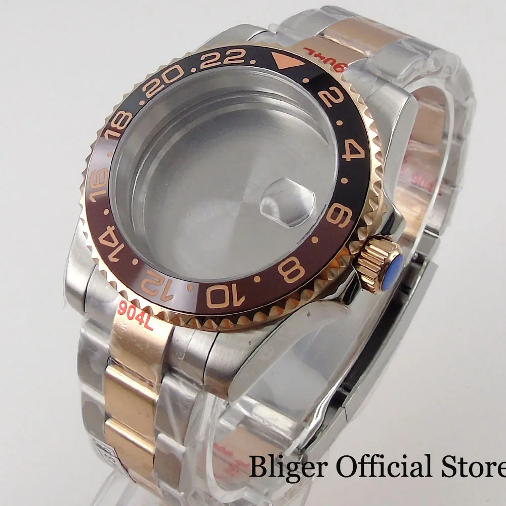 Чехол для часов BLIGER fit NH35A NH36A ETA2824 2836 MIYOTA двухцветный с покрытием из розового