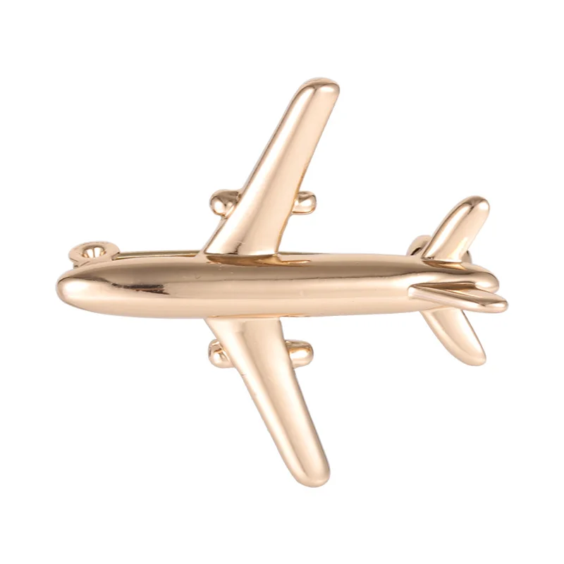 Blucome, модная брошь в форме самолета, значок, хорошее качество, металлический самолет, свитер-корсаж, для женщин и мужчин, броши на лацкане, украшение, подарки - Окраска металла: Gold Color