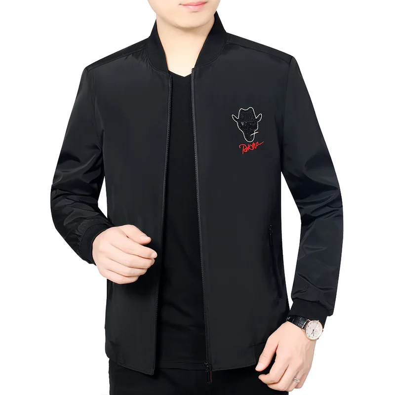 

Jacket Men's Middle-aged Stand Collar Spring And Autumn Casual Coat Slim Fit Jacket Spring Clothing Thin Coat Autumn Daddy Cloth
