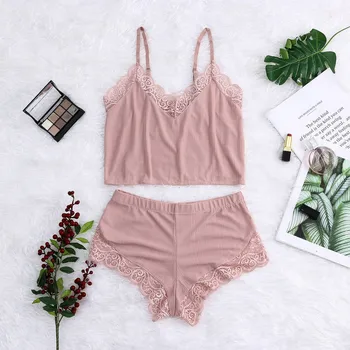 

sexy sleepwear lingerie пижама женская топ носки Women pajamas sleep tops Fine Thread Lace Underwear Sleepwear Pants set