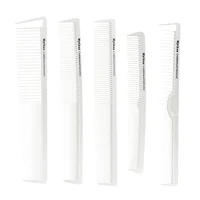10 Pcs Set Professional Hairdressing Tail Comb In White Color, Barber Hair Cutting Carbon Comb T-11 Anti Static Hairstyling 2