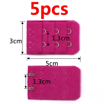 5pcs rose red 5/8 шт. бюстгальтеры зажим 3 ряда 2 Крючки бюстгальтер расширения крюк Для женщин нижнее белье регулируемый бюстгальтер удлиненный удлинители - Цвет: 5pcs rose red