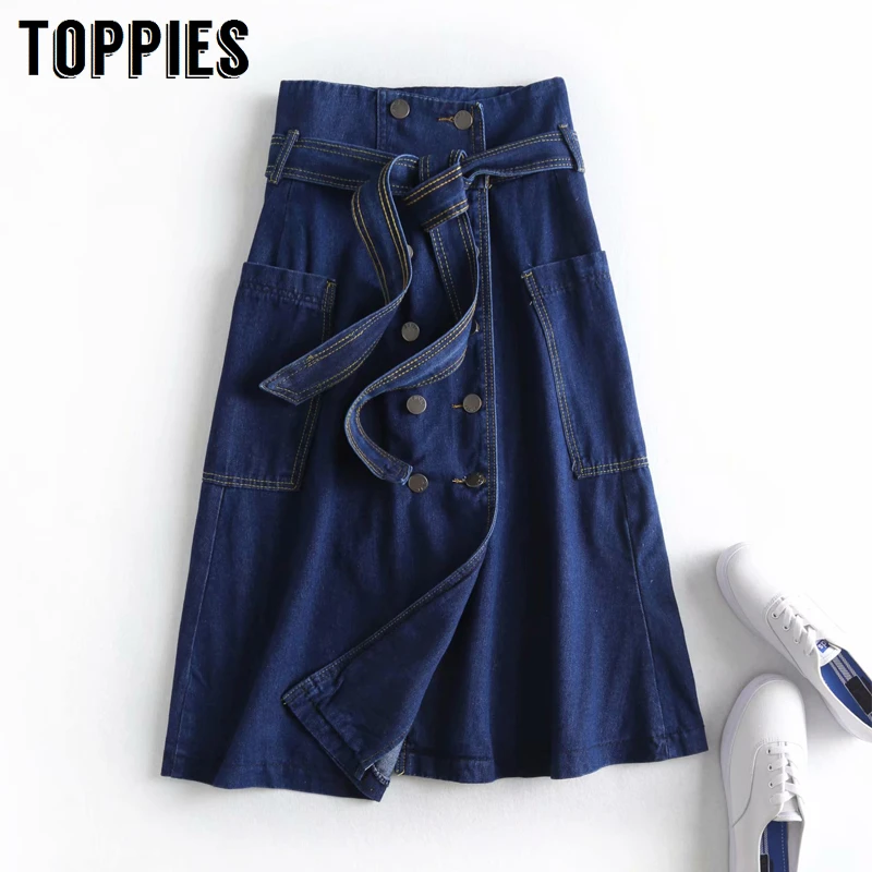 Зимняя женская винтажная двубортная юбка миди с боковыми двойными карманами