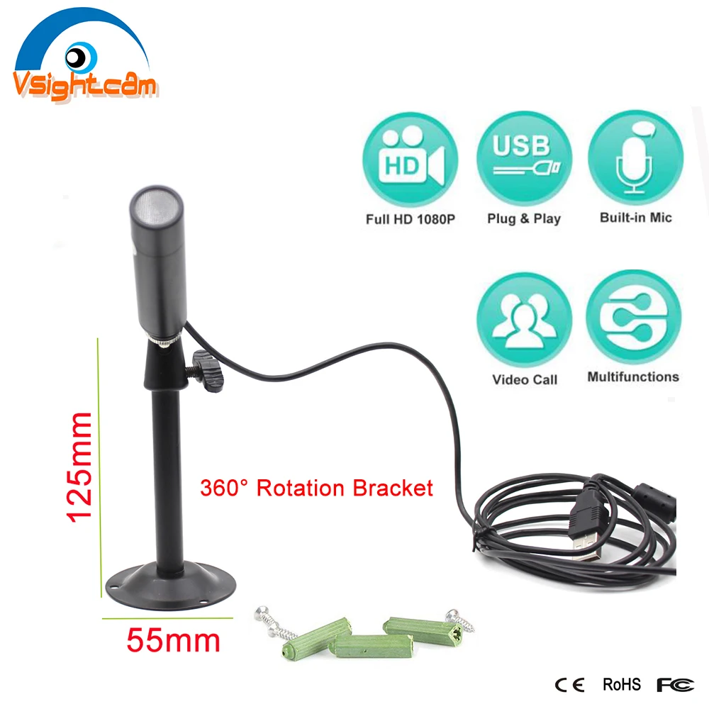Mini Bullet USB Camera HD 1080P webcam Tube Style High-Def Video Calling Web  camera With Mic Conference Computer Cam _ - AliExpress Mobile
