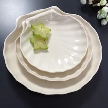

A5 Melamine Imitation Porcelain Plate Shell Dish Salad Plate Dinnerware Hot Pot Restaurant Seasoning Dish Tableware Dinner Plate