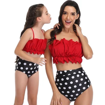 

2020 New Summer Family Matching Swimwear Mommy And Me Swimsuit Mother/Kids Clothes Mother And Daughter Matching Swimsuit