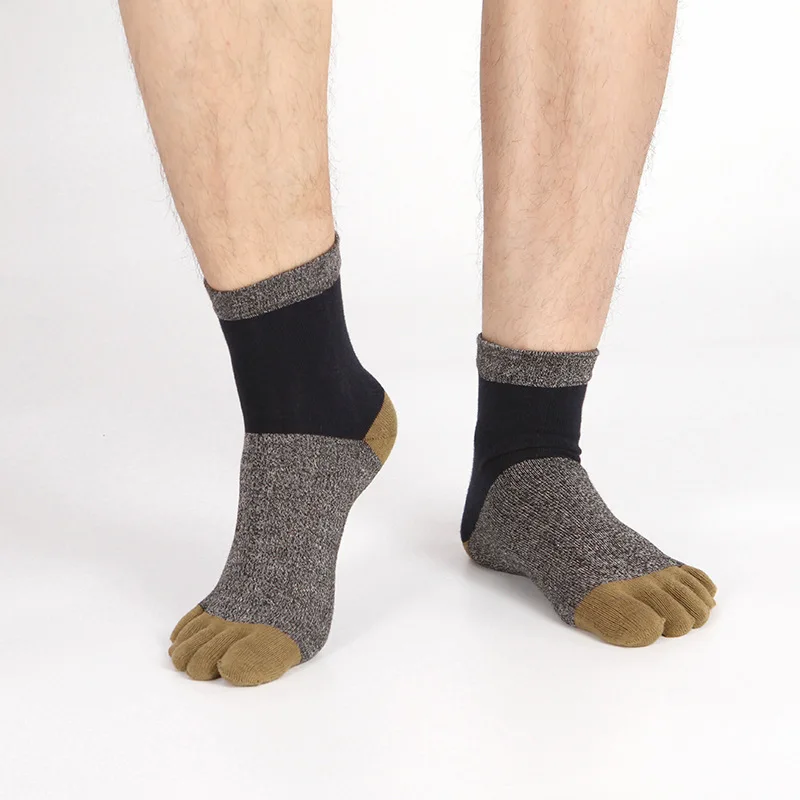 5 Pairs Spring Autumn Toe Socks Vintage Cotton Designer Socks Japanese Harajuku Casual 5 Finger Socks Male Fathers Calcetines