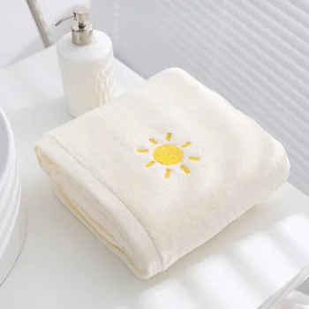 

White Soft Towel Baby Bath Water Absorbing Adults Thick Cotton Hair Towel Microfiber Travel Serviette Bain Home Textile AE50YJ
