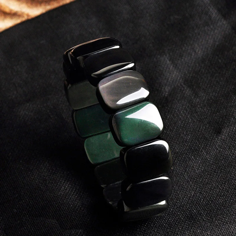 Natural Stone Bracelet Rainbow Obsidian Original Wrap Bracelet Bangles For Women Men Charms Gift Lucky Jewelry Wholesale