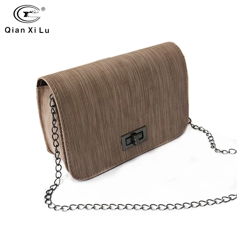 

Contracted Style Wild Small Square Bag Shoulder Messenger Woman Wood Grain Bag Retro Female Small Messenger Bag