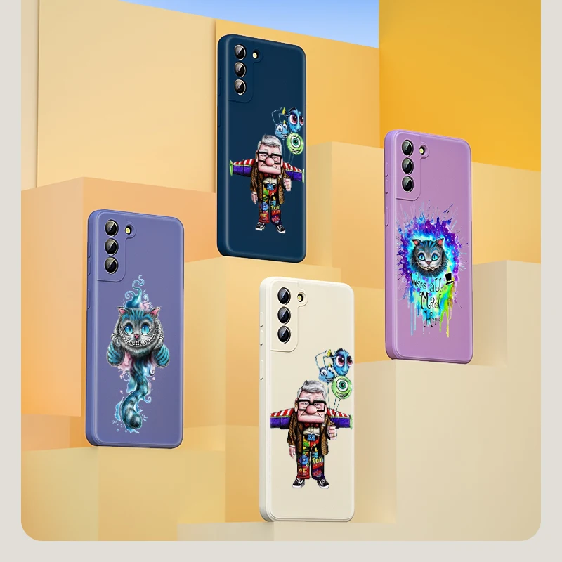 Alice in Wonderland Cheshire cat Liquid Silicone Soft Phone Case For Samsung Note 20 10 S21 S20 FE S10 Ultra Plus Lite Pro 5G | Мобильные