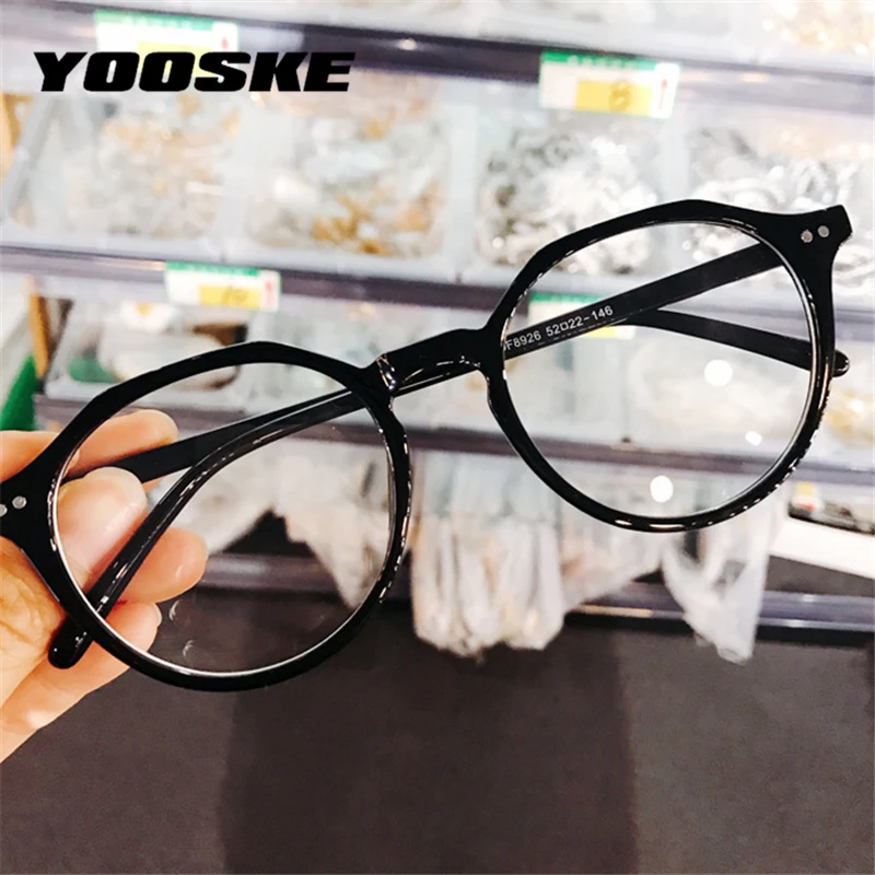 

YOOSKE Vintage Glasses Frame Men Clear Polygon Eyeglasses Frames for Women Korean Style Optical Spectacles