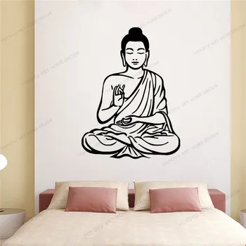 

Meditating Buddha Art Wall Sticker Home Decor Removable Vinyl Wallpoof Decal Art Decal For Living Room Bedroom CX617
