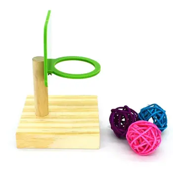 

Bird Chew Toys Parrot Basketball Hoop Prop Trick Tabletop Ring Mini Roller Skate