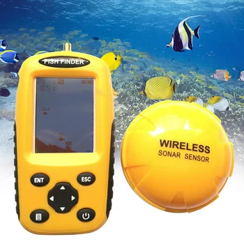 

Portable Depth Locator Water Temperature Lake Sea Detector Fish Finder USB Rechargeable Viewing Attractor Wireless Sonar Sensor
