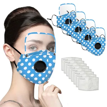 

4PCS Child/Adults Washable Reusable Protective Face Wear With Filter And Detachable Eye Shield Screen Pantalla Protectora Cara