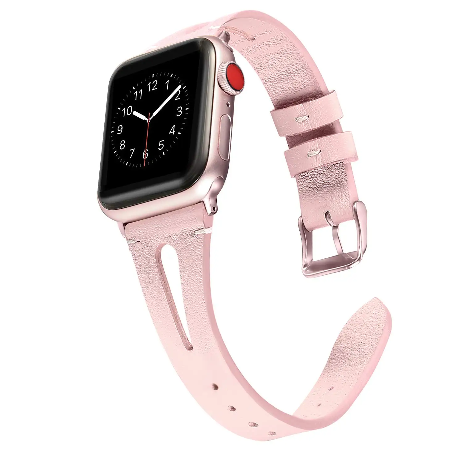 Кожаный браслет для Apple Watch 42 мм 38 мм 44 мм 40 мм сменный мужской Т-образный ремешок для iWatch серии 5 4 3 2 1 женский мужской браслет - Цвет ремешка: pink