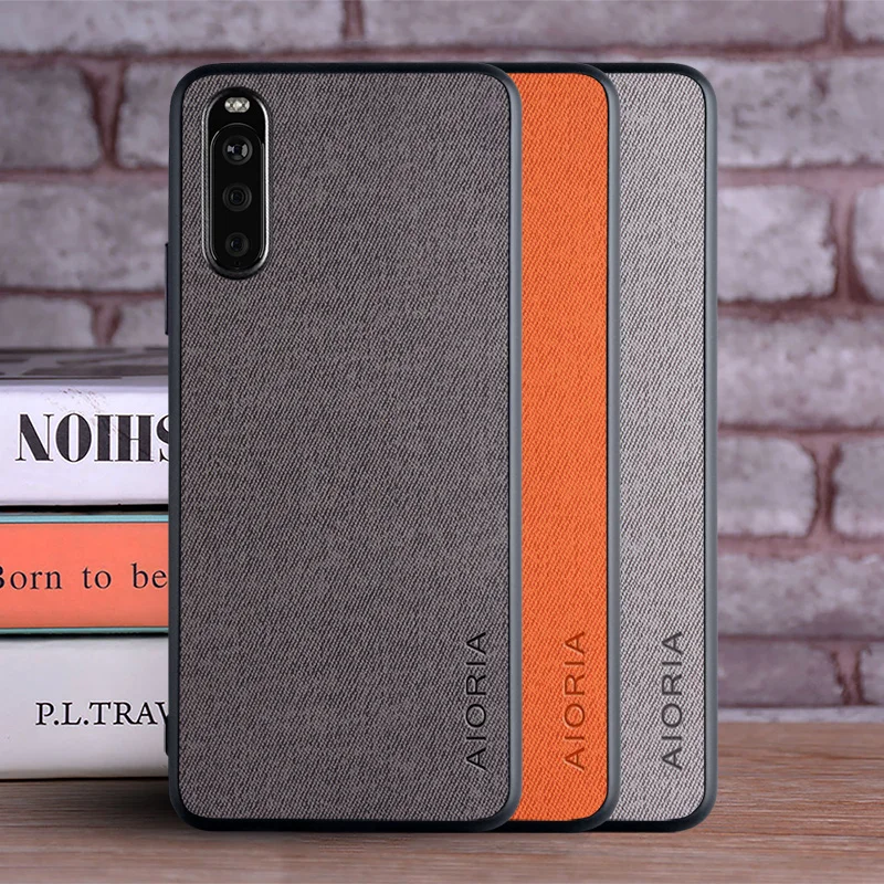 Чехол для Sony Xperia 10 iii роскошный чехол из текстильной кожи мягкий жесткий ТПУ