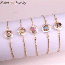 10 шт., цвет, cz, проложили Овальный Шарм, Пресноводный Жемчуг, бусины, амулеты, золотой цвет, браслеты для женщин, девушек, ювелирные изделия