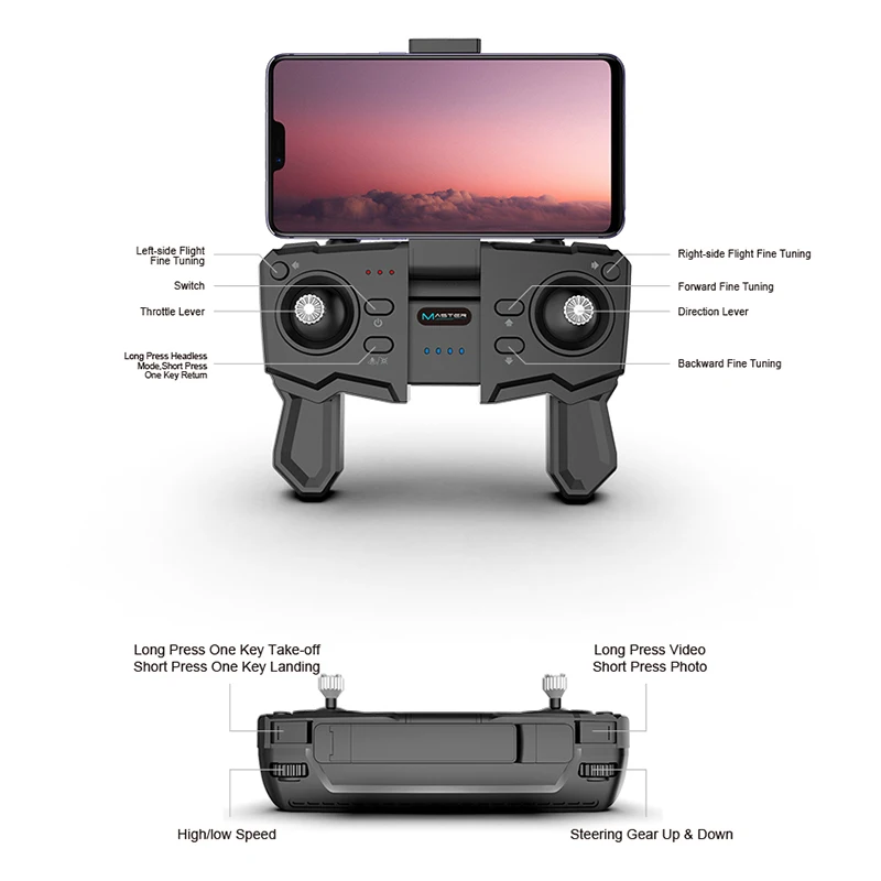 Высокое качество 2,4G 1080P двойная камера Радиоуправляемый Дрон Квадрокоптер Интеллектуальный складной летательный аппарат