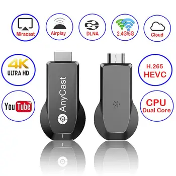 

MeterMall M100 2.4G/5G 4K Miracast Any Cast Wireless DLNA AirPlay HDMI TV Stick Wifi Display Dongle Receiver For IOS Android PC
